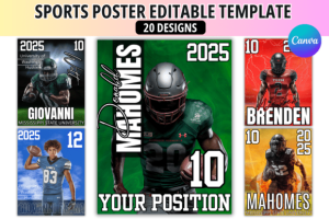 Alternative view of Football Poster Canva Editable Template