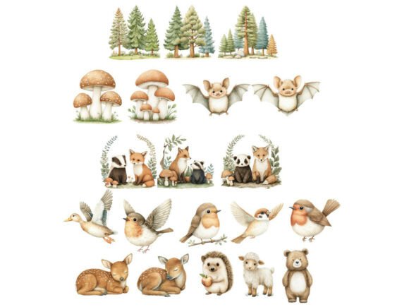Forest Animals Watercolor Set - Image 3