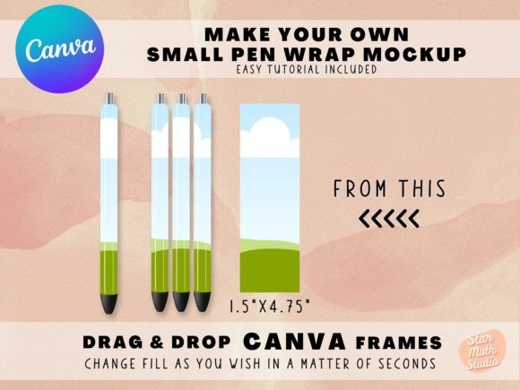 Frames for CANVA - Epoxy Pen Wrap Mockup - Image 3
