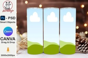 Alternative view of Full Wrap 20oz Tumbler Mockup Christmas