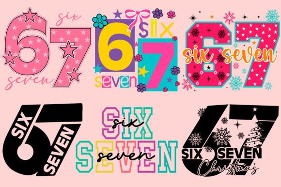 Funny 67 Png Svg Bundle, Six Seven SVG,