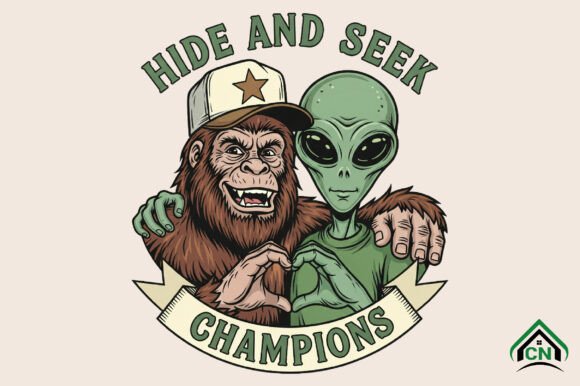 Funny Bigfoot and Alien PNG