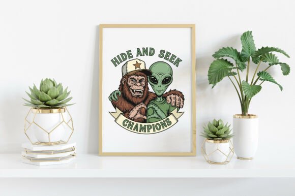 Funny Bigfoot and Alien PNG - Image 4