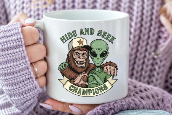 Funny Bigfoot and Alien PNG - Image 5