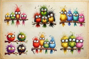 Alternative view of Funny Birds on Branch Sublimation Bundle