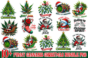 Funny Cannabis Christmas Bundle PNG