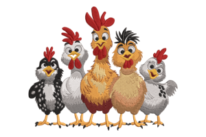 Funny Chicken Family