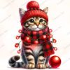 Funny Christmas Cat PNG