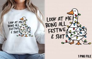 Funny Christmas Goose PNG Sublimation