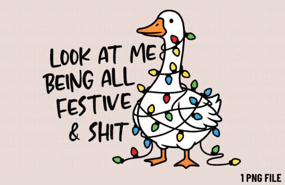 Funny Christmas Goose PNG Sublimation - Image 2