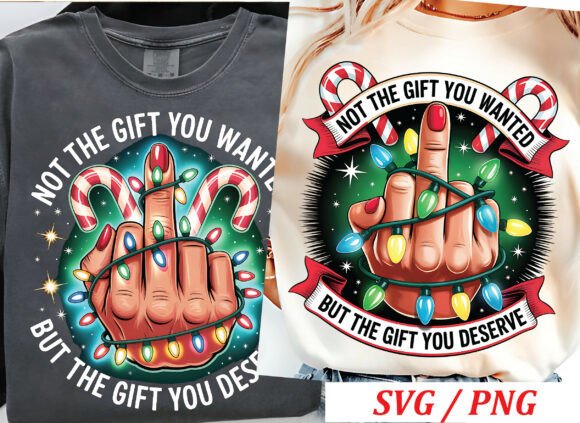 Funny Christmas Middle Finger Png, Xmas