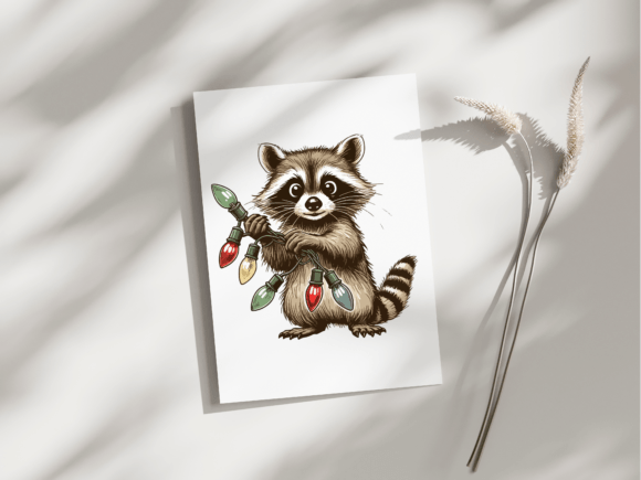 Funny Christmas Raccoon Christmas Png - Image 4