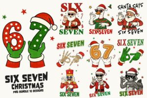 Funny Christmas Six Seven 67 Bundle Png