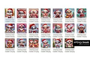Alternative view of Funny Christmas Square Coaster Bundle