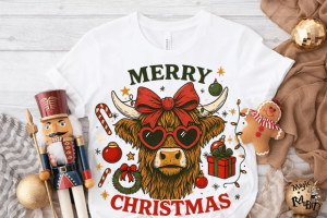 Alternative view of Funny Cow Merry Christmas PNG