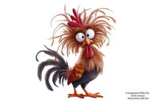 Funny Crazy Chicken PNG Clip Art