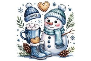 Funny Cute Snowman Png Christmas PNG