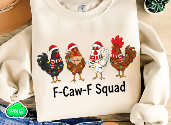 Funny F-Caw-F Png, Christmas Chicken Png - Image 2