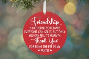 Alternative view of Funny Friendship Christmas Ornament SVG
