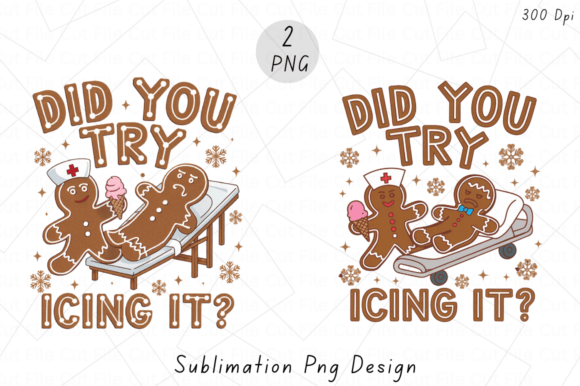 Funny Gingerbread Nurse Christmas PNG