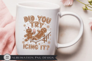 Alternative view of Funny Gingerbread Nurse Christmas PNG