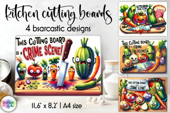 Funny Kitchen Crime Scene Cutting Board - Image 3