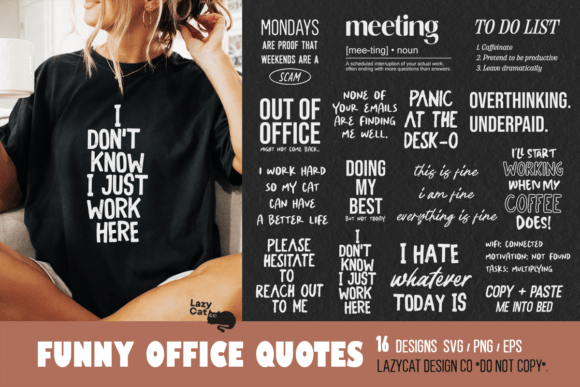 Alternative view of Funny Office Quotes SVG PNG Bundle