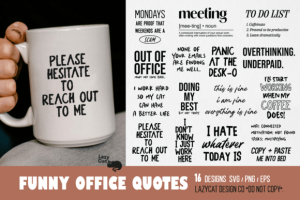 Funny Office Quotes SVG PNG Bundle