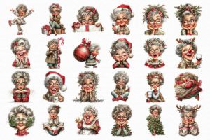 Alternative view of Funny Old Lady Christmas Sublimation