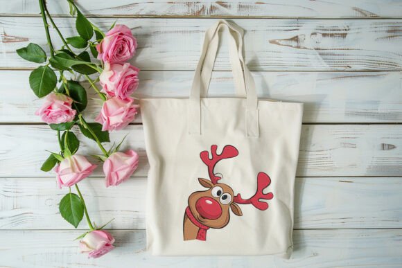 Funny Reindeer Applique with Red Nose - Image 2