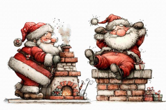 Funny Santa Chimney ClipArt's PNG - Image 4