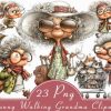 Funny Walking Grandma Clipart