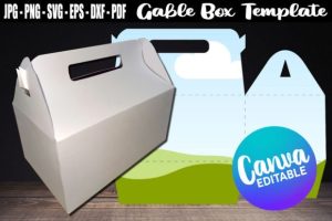 Gable Box Canva Template SVG PNG