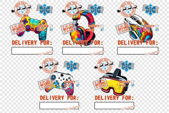 Alternative view of Gaming Santa Sack Sublimation PNG