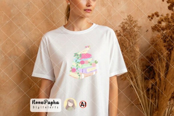 Garden Bookish Clipart Set, Pastel Books - Image 5