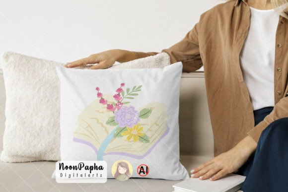 Garden Bookish Clipart Set, Pastel Books - Image 6