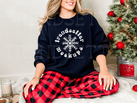 Gildan 18000 Black Christmas Mockup