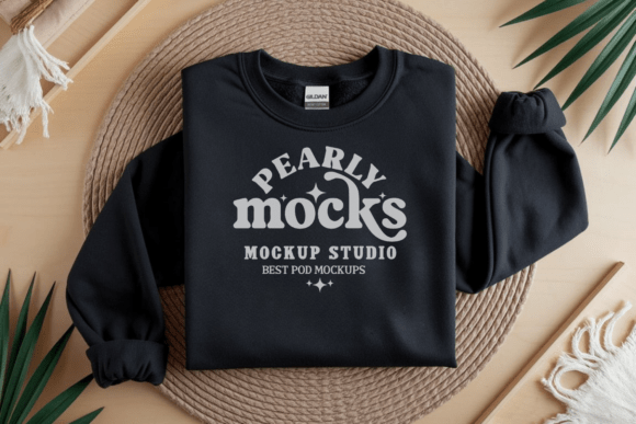 Gildan 18000 Folded Sweatshirt Mockup 2