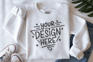 Gildan 18000 Folded Sweatshirt Mockup 48