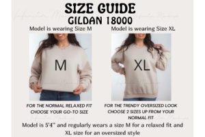 Gildan 18000 Size Chart Oversized Guide