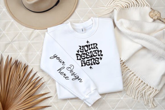 Gildan 18000 Sleeve White Mockup