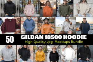 Gildan 18500 Hoodie Mockups Bundle