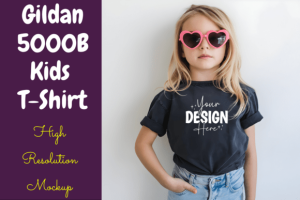 Alternative view of Gildan 5000B Kids T-Shirt Mockups Bundl