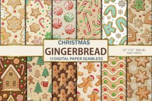 Gingerbread Christmas Digital Paper
