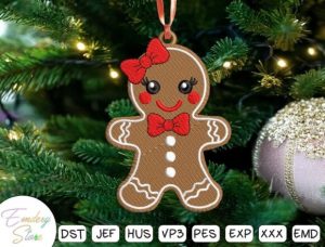 Alternative view of Gingerbread Girl Embroidery Design