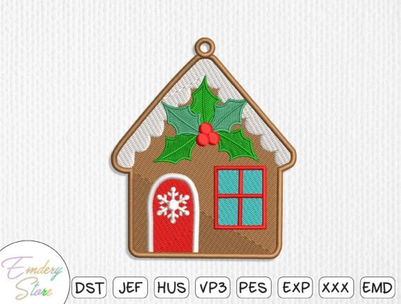 Gingerbread House Embroidery Design