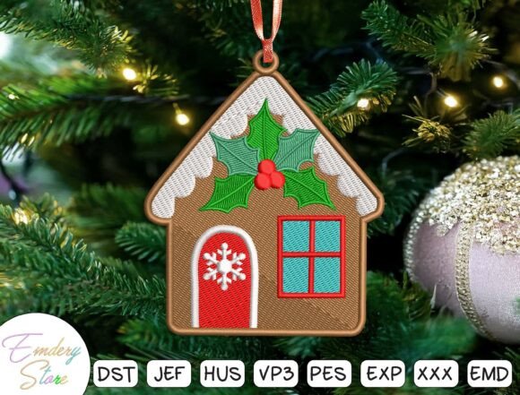 Gingerbread House Embroidery Design - Image 2