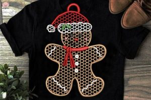 Alternative view of Gingerbread Man Christmas Embroidery