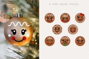 Alternative view of Gingerbread Faces Svg Bundle