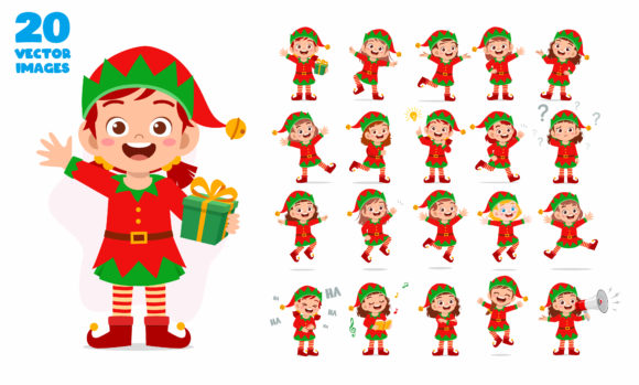 Girl Wear Christmas Elf Dress Set